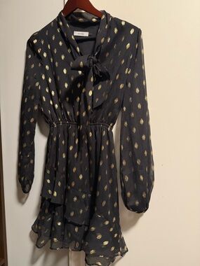 Black long sleeve mini dress